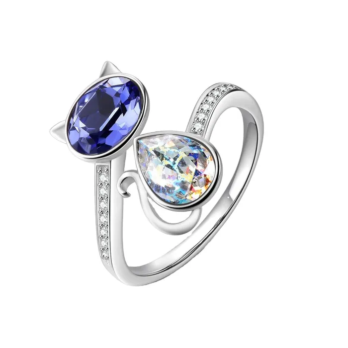 Earrings Anillo de gato de plata ajustable Gold Shield