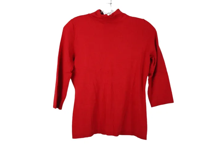 Earrings Ann Taylor Red Mock Neck Sweater M Petite Ann Taylor LOFT