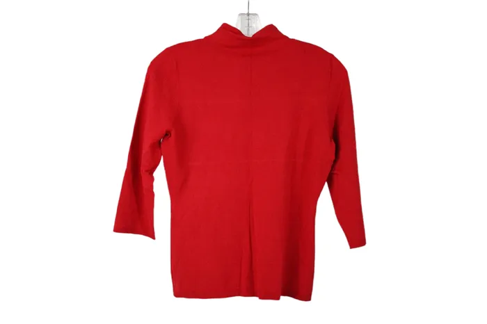 Earrings Ann Taylor Red Mock Neck Sweater M Petite Ann Taylor LOFT