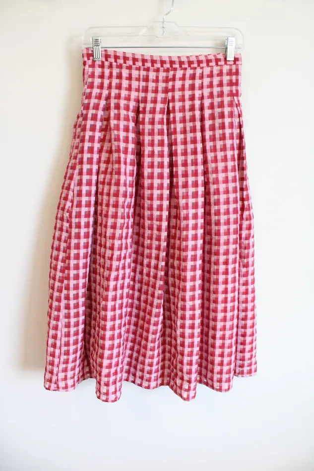 Earrings Anthropologie NEW Anthropologie Eva Franco Pink Gingham Plaid Pleated Skirt 4 Earrings Anthropologie NEW Anthropologie Eva Franco Pink Gingham Plaid Pleated Skirt 4