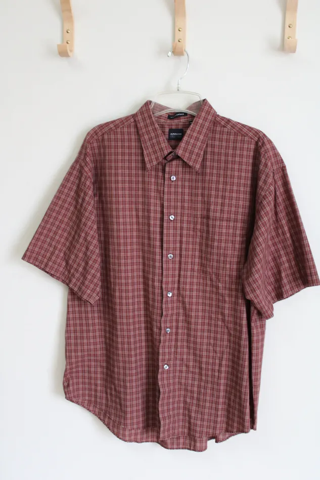 Earrings Arrow Red Plaid Button Down Shirt XL Arrow