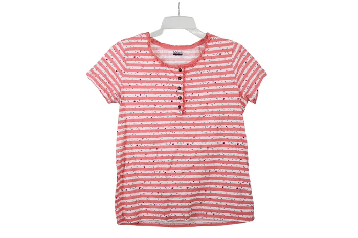 Earrings Basic Editions Basic Editions Pink Striped Shirt S