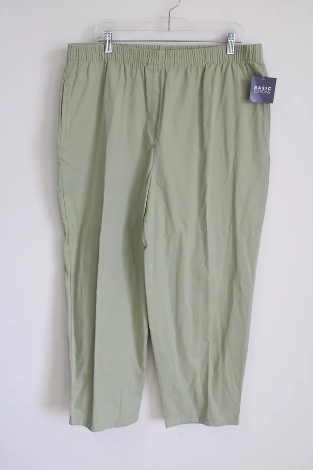 Earrings Basic Editions NEW Basic Editions Twill Green Pant 2X Short
