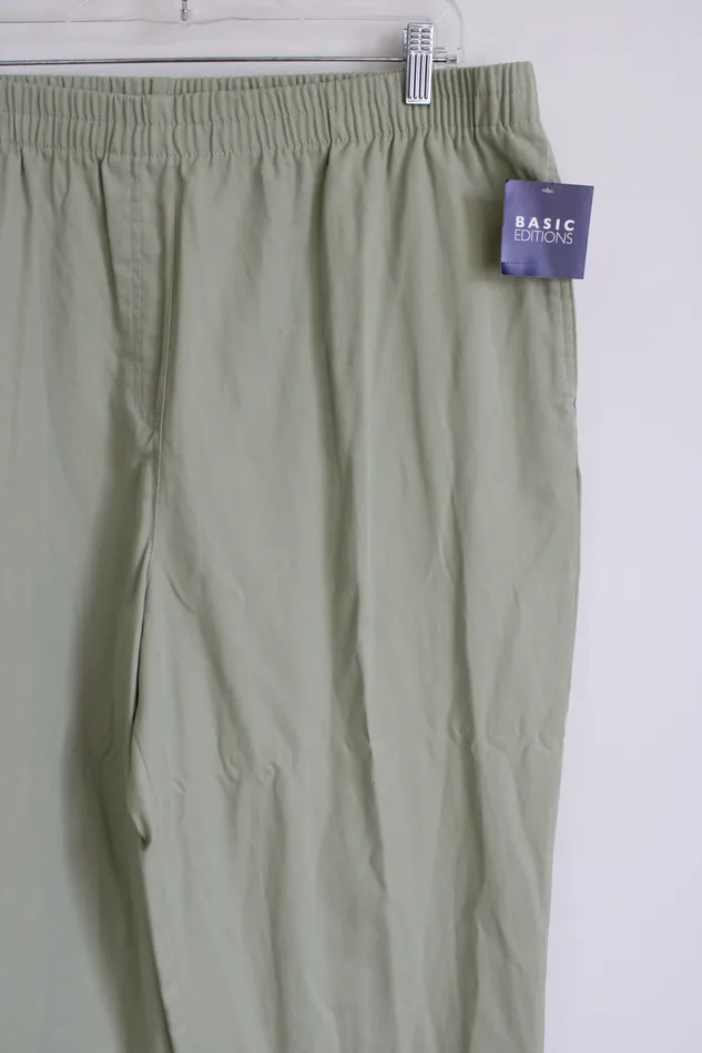 Earrings Basic Editions NEW Basic Editions Twill Green Pant 2X Short
