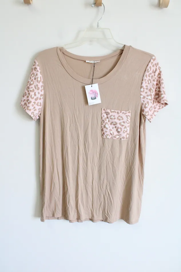 Earrings Bombom NEW Bombom Tan Pink Leopard Print Pocket Top