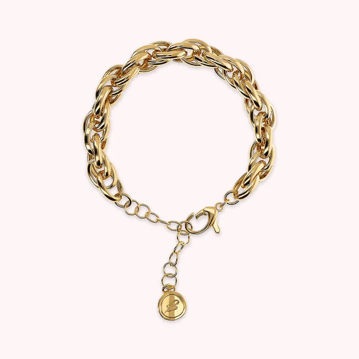 Earrings Bronzallure Bracciale Golden Maglie Ovali Intrecciate