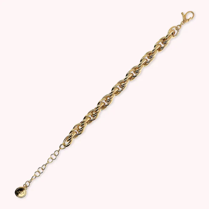 Earrings Bronzallure Bracciale Golden Maglie Ovali Intrecciate