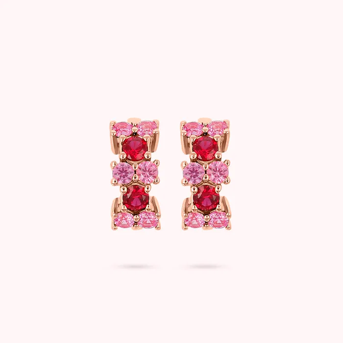 Earrings Bronzallure Orecchini a Cerchio Bicolore con Cubic Zirconia