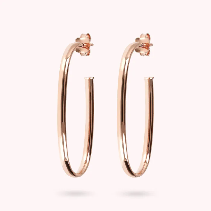 Earrings Bronzallure Orecchini a Cerchio Semiovali