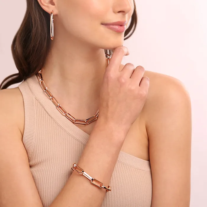 Earrings Bronzallure Orecchini a Cerchio Semiovali