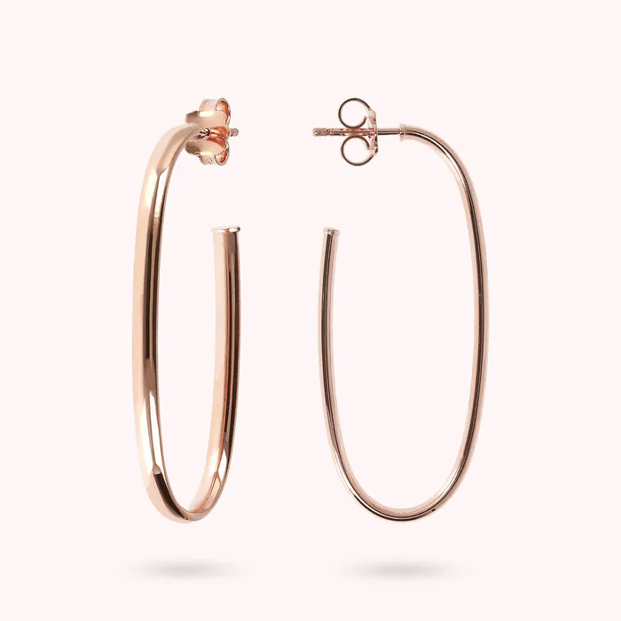 Earrings Bronzallure Orecchini a Cerchio Semiovali