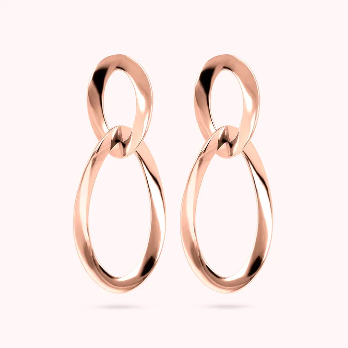 Earrings Bronzallure Orecchini Pendenti con Maglie Ritorte