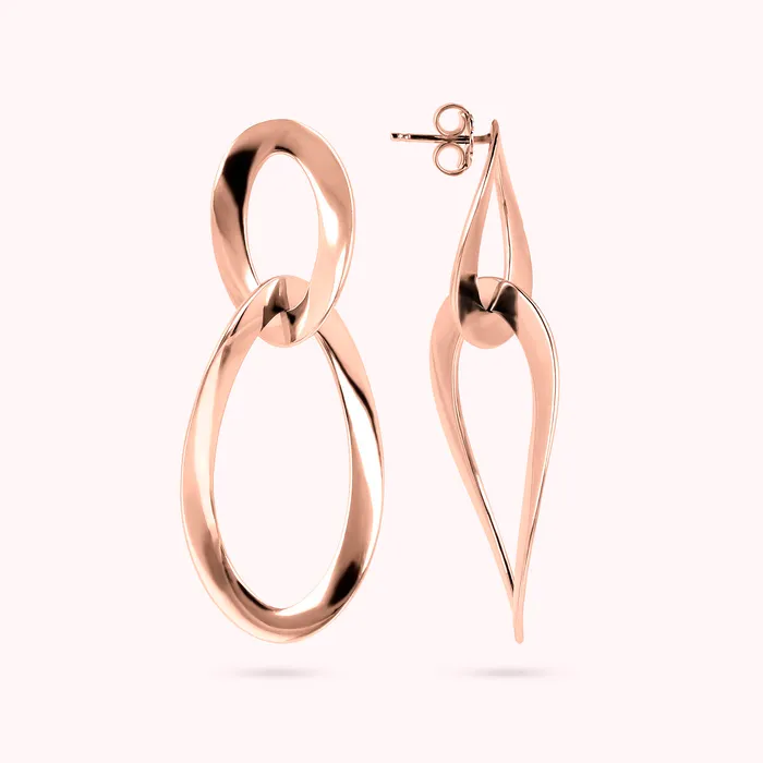 Earrings Bronzallure Orecchini Pendenti con Maglie Ritorte