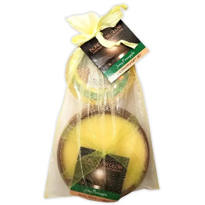 Earrings BUBBLESHACK Bubble Shack Juicy Pineapple Loofah Soap and Candle Set