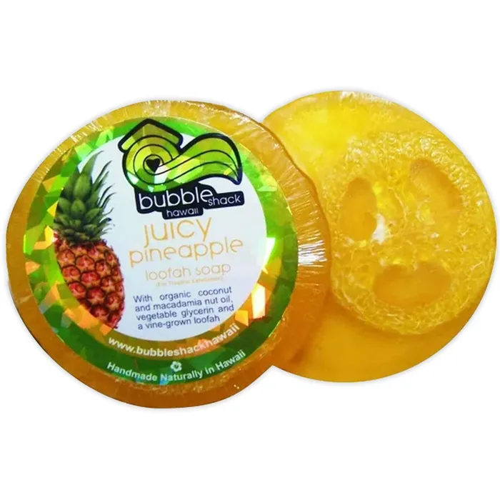 Earrings BUBBLESHACK Bubble Shack Juicy Pineapple Loofah Soap and Candle Set