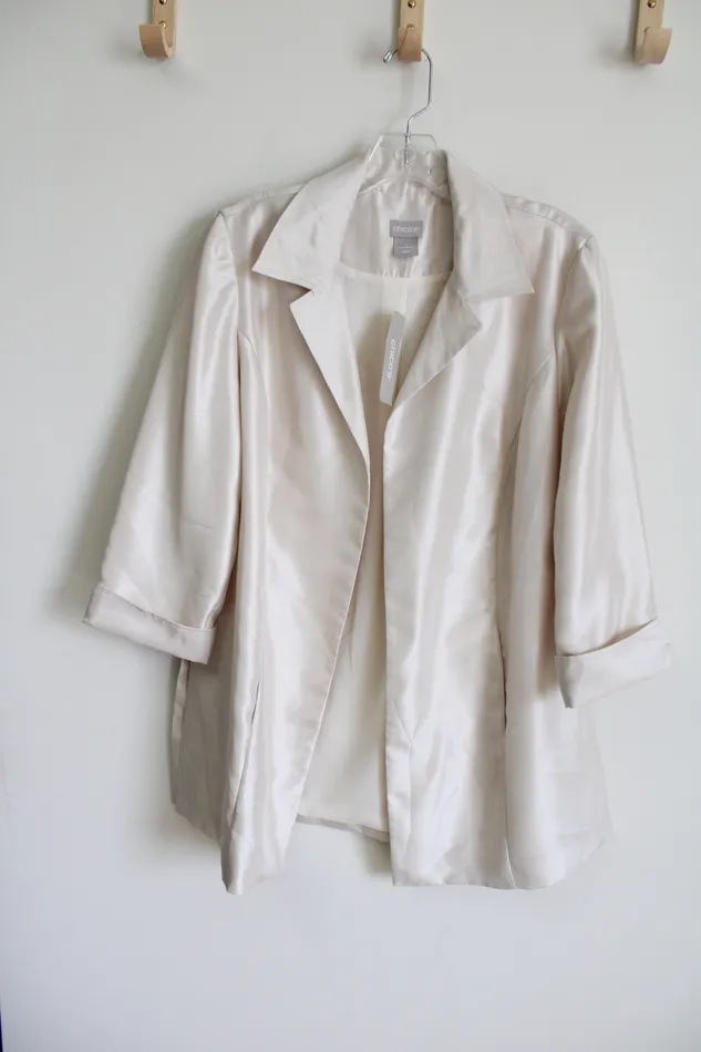 Earrings Chicos NEW Chicos Natural Cream Subtle Shine Topper Jacket 1 M810