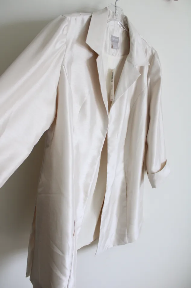 Earrings Chicos NEW Chicos Natural Cream Subtle Shine Topper Jacket 1 M810
