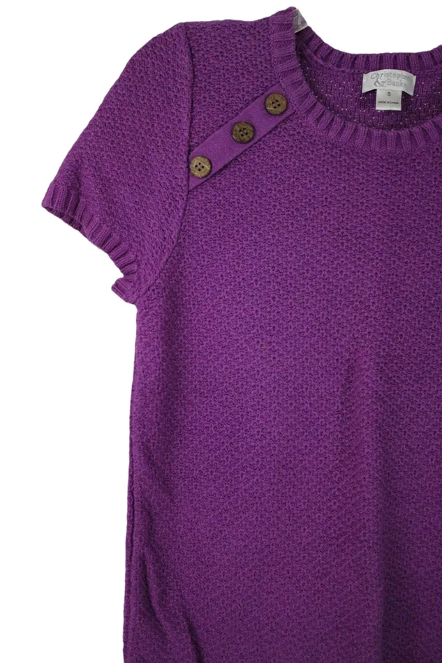 Earrings Christopher Banks Christopher Banks Purple Knit Sweater Top S