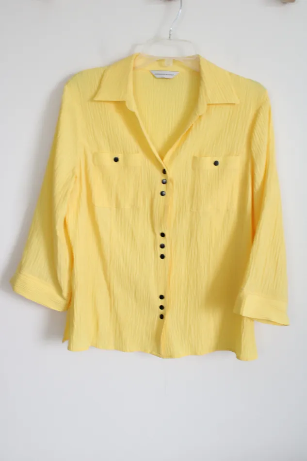 Earrings Christopher Banks Christopher Banks Yellow Textured Button Down Shirt 2X Petite Earrings Christopher Banks Christopher Banks Yellow Textured Button Down Shirt 2X Petite