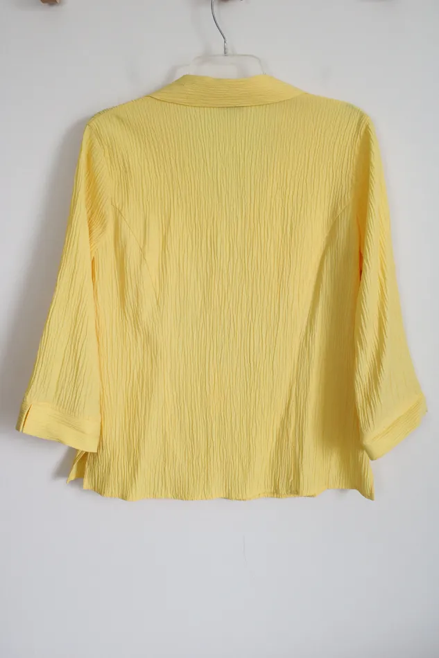 Earrings Christopher Banks Christopher Banks Yellow Textured Button Down Shirt 2X Petite