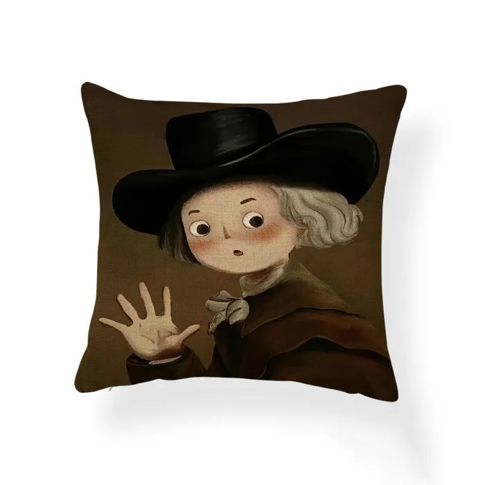 Earrings CJ Old Master Cartoon Style Pillows 17x17 Blended Cushions