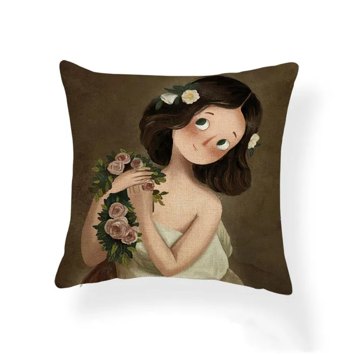 Earrings CJ Old Master Cartoon Style Pillows 17x17 Blended Cushions