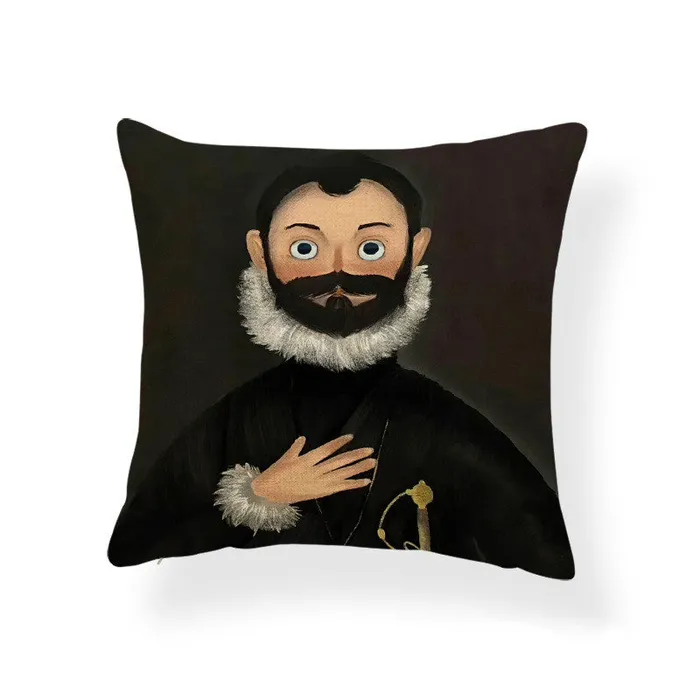 Earrings CJ Old Master Cartoon Style Pillows 17x17 Blended Cushions