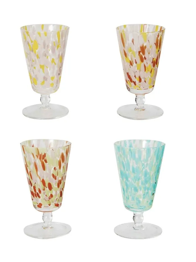 Earrings Creative CoOp Stemmed Confetti Drinking Glasses