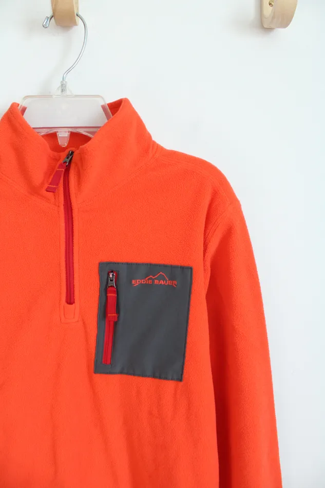 Earrings Eddie Bauer Eddie Bauer Orange Fleece Quarter Zip Sweatshirt Youth L