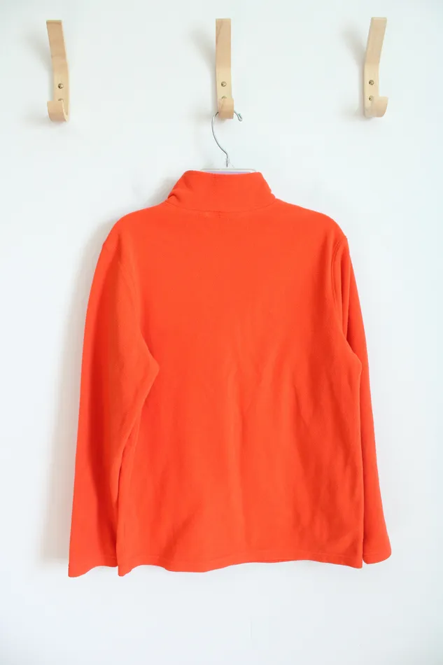 Earrings Eddie Bauer Eddie Bauer Orange Fleece Quarter Zip Sweatshirt Youth L