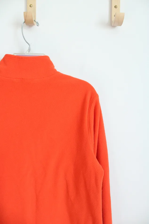 Earrings Eddie Bauer Eddie Bauer Orange Fleece Quarter Zip Sweatshirt Youth L