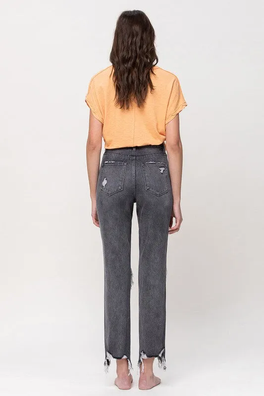 Earrings Flying Monkey THE SALTWATER SUPER HIGH RISE DISTRESSED STRAIGHT ANKLE JEAN