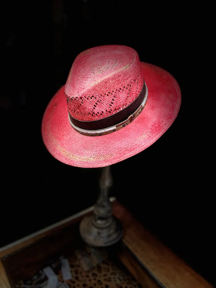 Earrings HATTERS OF AMERICA CORRAL REBEL STRAW HAT PINK