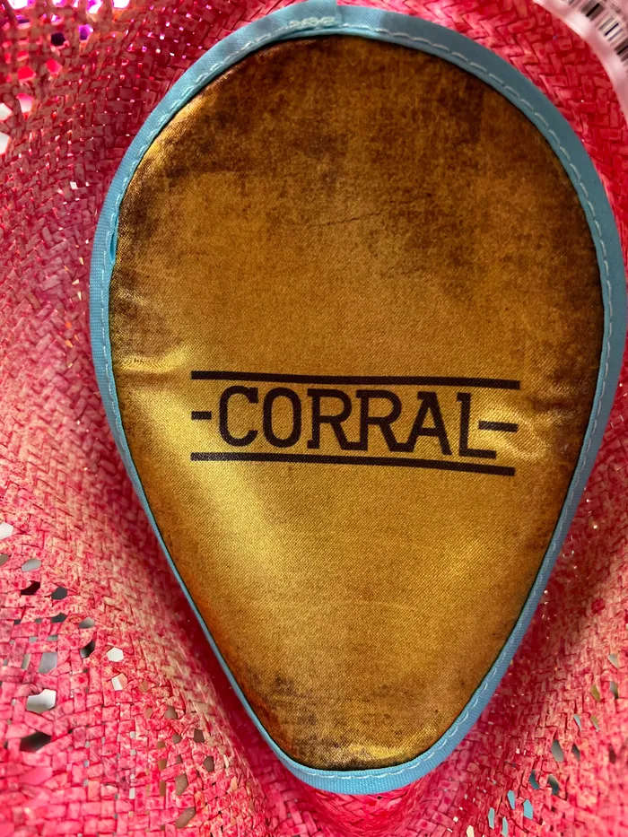 Earrings HATTERS OF AMERICA CORRAL REBEL STRAW HAT PINK