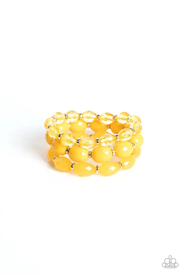 Earrings High Tide Hammock Yellow Paparazzi Accessories
