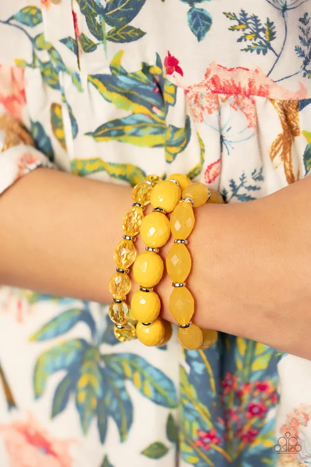 Earrings High Tide Hammock Yellow Paparazzi Accessories
