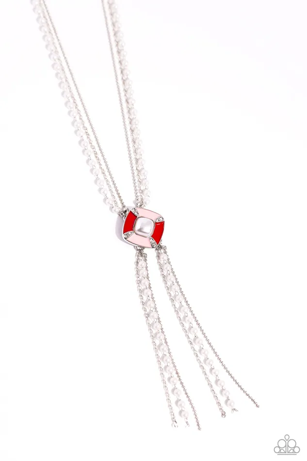 Earrings I Pinky SQUARE Red Paparazzi Accessories