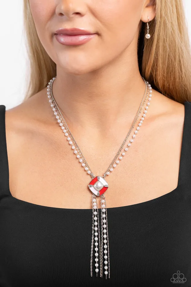 Earrings I Pinky SQUARE Red Paparazzi Accessories