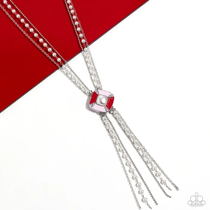 Earrings I Pinky SQUARE Red Paparazzi Accessories