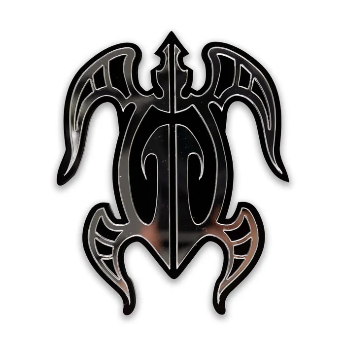 Earrings ISLANDSILVER Car Decal Tribal Honu SlvBlk