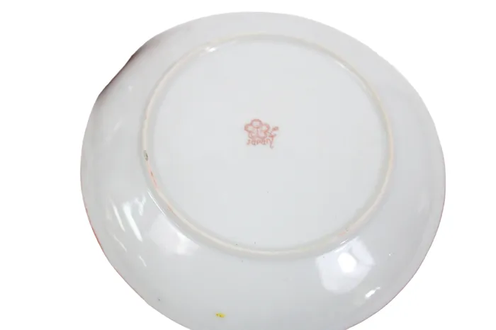 Earrings Jubilee Thrift Vintage Geisha Orange Painted Teacup
