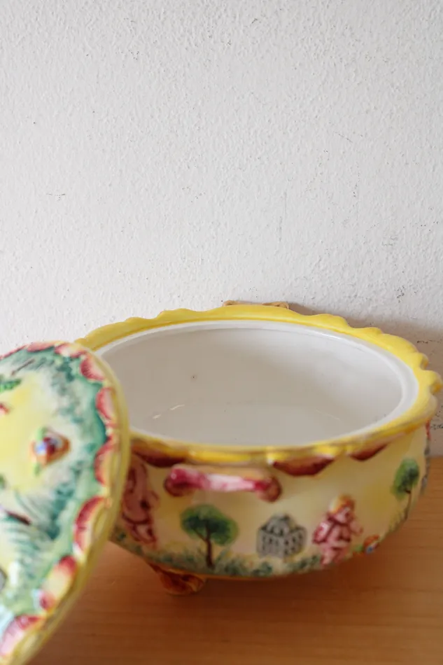 Earrings Jubilee Thrift Vintage Hand Painted Japanese Porcelain Gold Edged Covered Dish