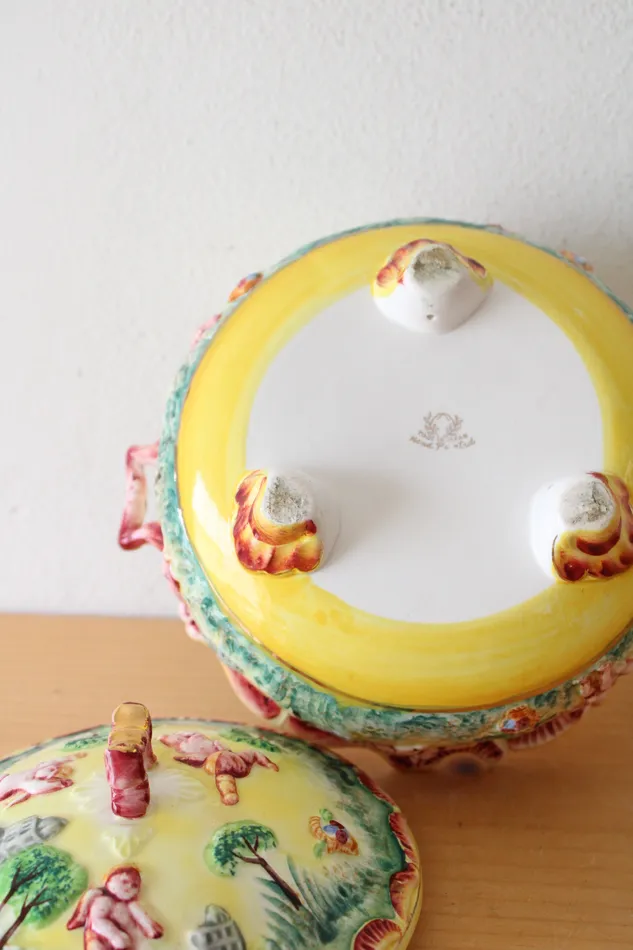 Earrings Jubilee Thrift Vintage Hand Painted Japanese Porcelain Gold Edged Covered Dish