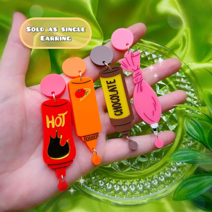 Earrings KGF Jewelry Penguin Sauce SINGLE Acrylic Earrings Keychains Pins