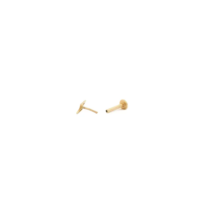 Earrings Kris Nations Lightning Bolt Flat Back Single Stud Earring in 14k Gold