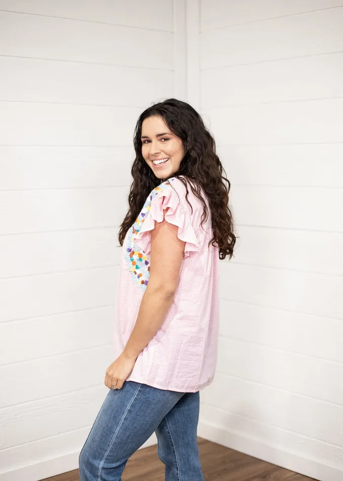 Earrings LAYERZ CLOTHING THE KINLEY TOP PINK GINGHAM Earrings LAYERZ CLOTHING THE KINLEY TOP PINK GINGHAM