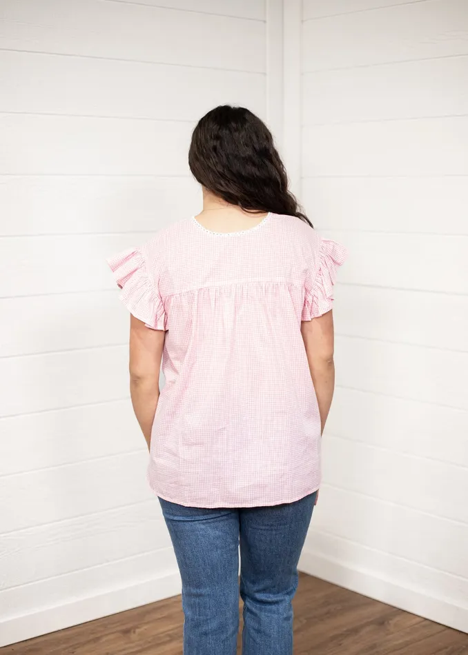 Earrings LAYERZ CLOTHING THE KINLEY TOP PINK GINGHAM Earrings LAYERZ CLOTHING THE KINLEY TOP PINK GINGHAM