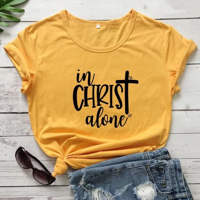 Earrings Lords Guidance Christian TShirt br In Christ Alone