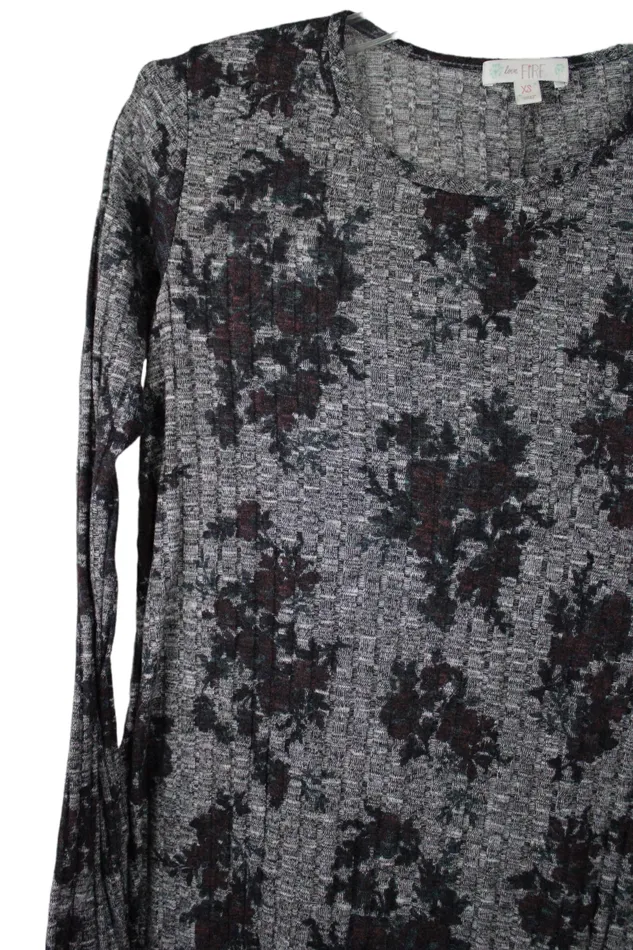 Earrings Love Fire Love Fire Gray Rib Knit Top XS
