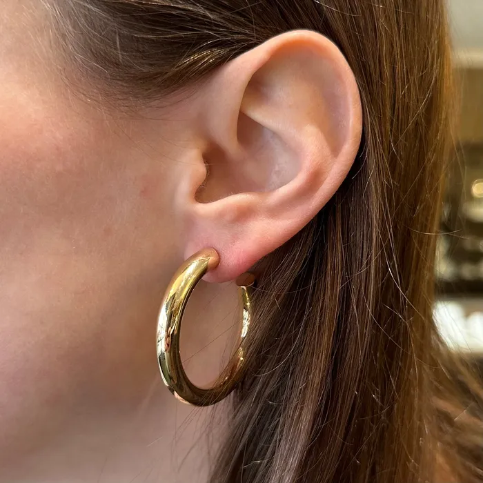Earrings Midas Chain 14K Yellow Gold Tube Hoop Earrings